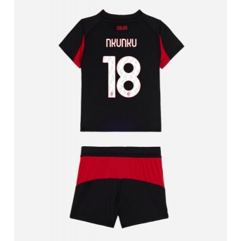 Billige Fotballdrakt AC Milan Christopher Nkunku #18 Replika Hjemmedraktsett Barn 2025-26 Kortermet (med bukser)